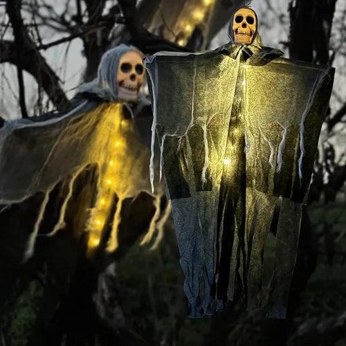 Halloween Glowing Skull Gauze Hanging Ghost